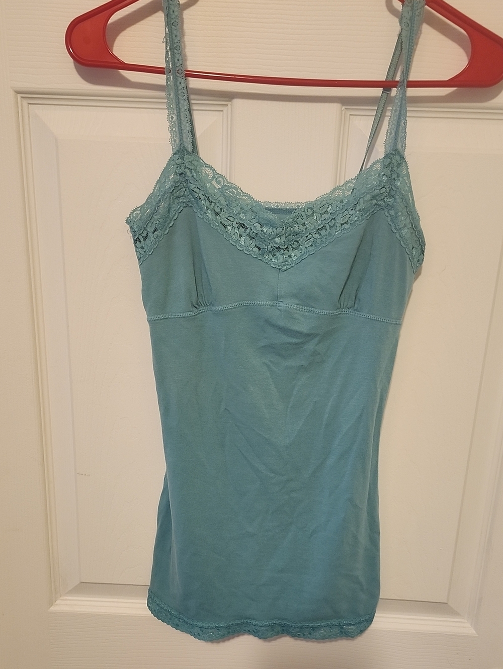 American Eagle Outfitters Lace Trim Shelf Bra Cami Teal
